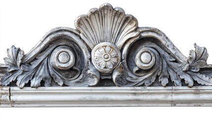 Naklejka premium Antique decorative picture frame with ornate detailing on a white background suitable for art and photography display purposes