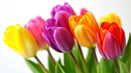 Obraz premium Vibrant Colorful Tulips Bouquet