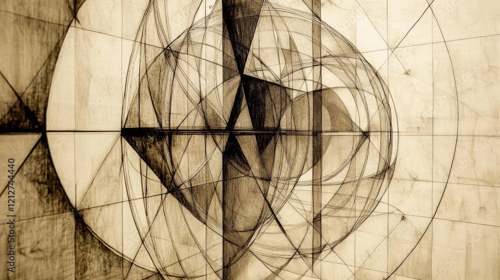 Poster geometric fusion of visual design and technology in abstract art