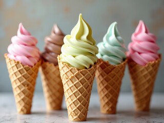 Sweet treats in colorful cones