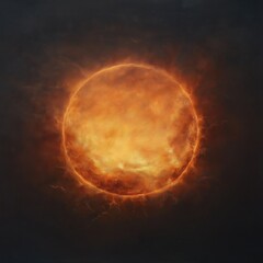 A close up of a glowing orange circle