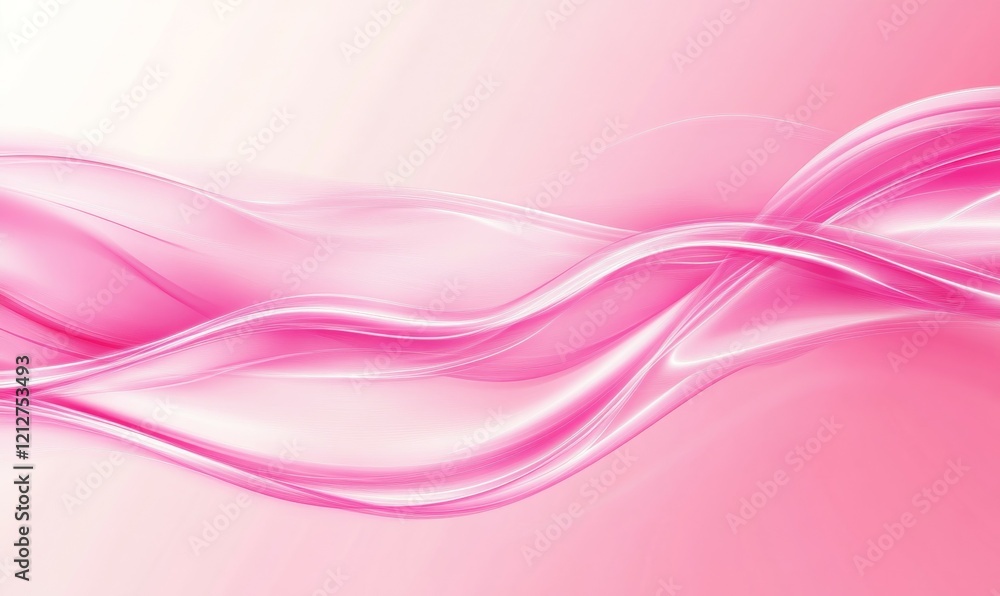 Poster smooth pink liquid wave gracefully flowing on a soft pink background, creating an elegant and dynami