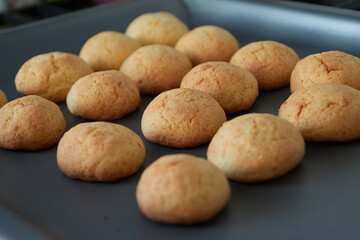 homemade cookies backed in the oven, film grain effect

