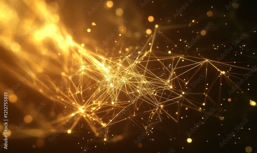 Poster stunning abstract representation of interconnected nodes and lines, symbolizing business engagement 