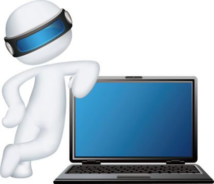 Technological 3D man transparent background