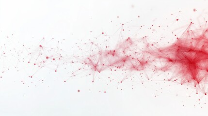 Fototapeta premium A red line with many dots and lines