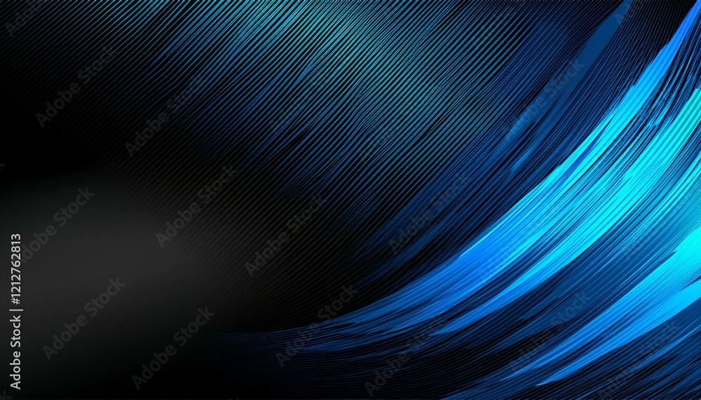 Poster black and blue abstract background with brushstroke and halftone style. generated image