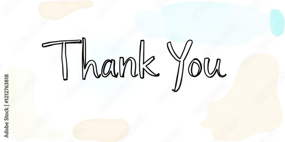 Poster colorful swirls blend harmoniously in the background as a simple yet profound thank you message take
