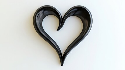A sleek and modern heart, formed by a continuous black line that gently curves and loops, with a minimalist and artistic flair. The background is pure white, emphasizing the elegance of the design