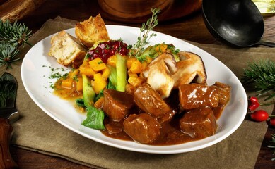 Deer Ragout with Mushrooms - Wild Game Meat