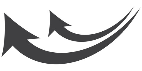 Black arrows icon vector set. Bold arrow symbol curved flat design isolated