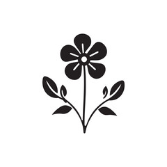 Minimalist Black Silhouette Floral Vector Icon Design
