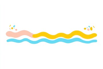 Naklejka premium A whimsical and playful wave design featuring vibrant soft colors that may evoke joy and creativity, perfect for enhancing artistic expressions and visuals.