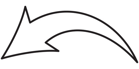 Curved arrow. Black curved arrow icon. Curved arrow vector illustration isolated on white background.