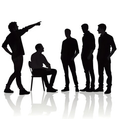 Silhouette Vector of People: Business Teams, Families, Women, Men, and Children in Dynamic Groups – Perfect for Office, Crowd, and Lifestyle Illustrations