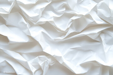Obraz premium Crumpled White Paper Texture for Creative Design Projects