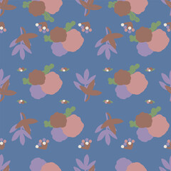 Vector simple floral seamless pattern in mocha mouse colors. Simple Abstract style repeat pattern for graphic design projects, wallpaper, textile.
