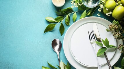 A single eco-friendly event catering flyer styled with blank spaces for details. picture