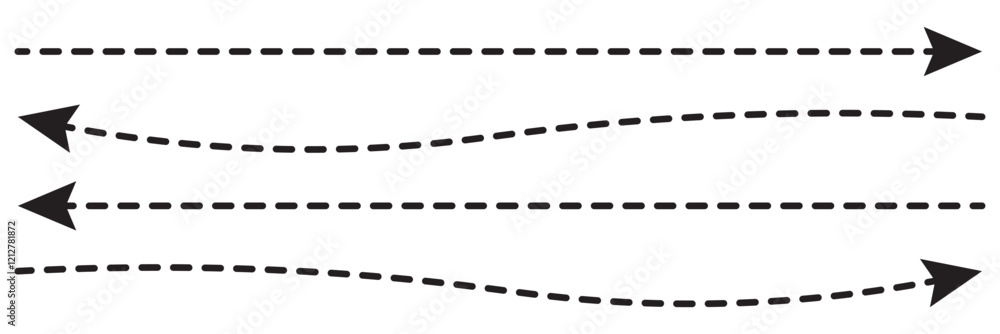 Poster hand drawn dot arrow vector set. hand drawn line doodle arrow, curve arrow icon vector set. vector i