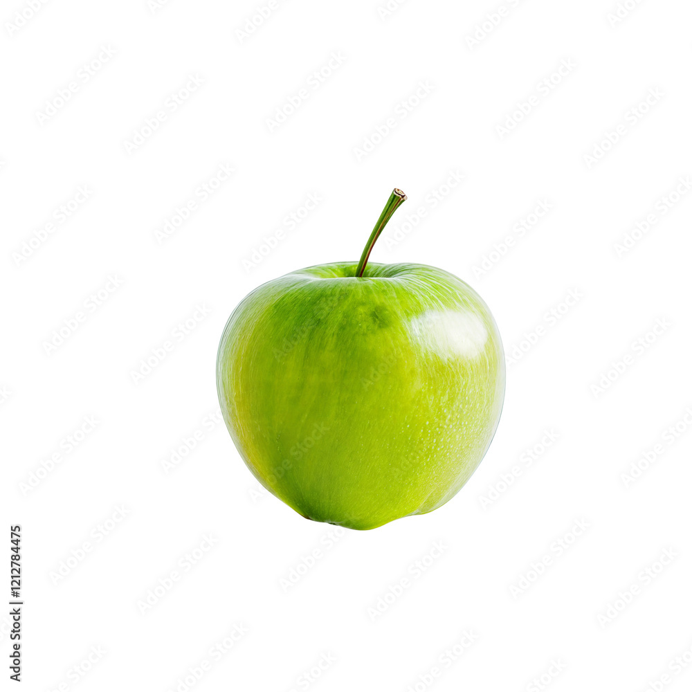 Wall mural Vibrant Green Apple: A crisp, succulent green apple, presented in a studio shot, evoking freshness and the simple pleasure of nature's bounty.