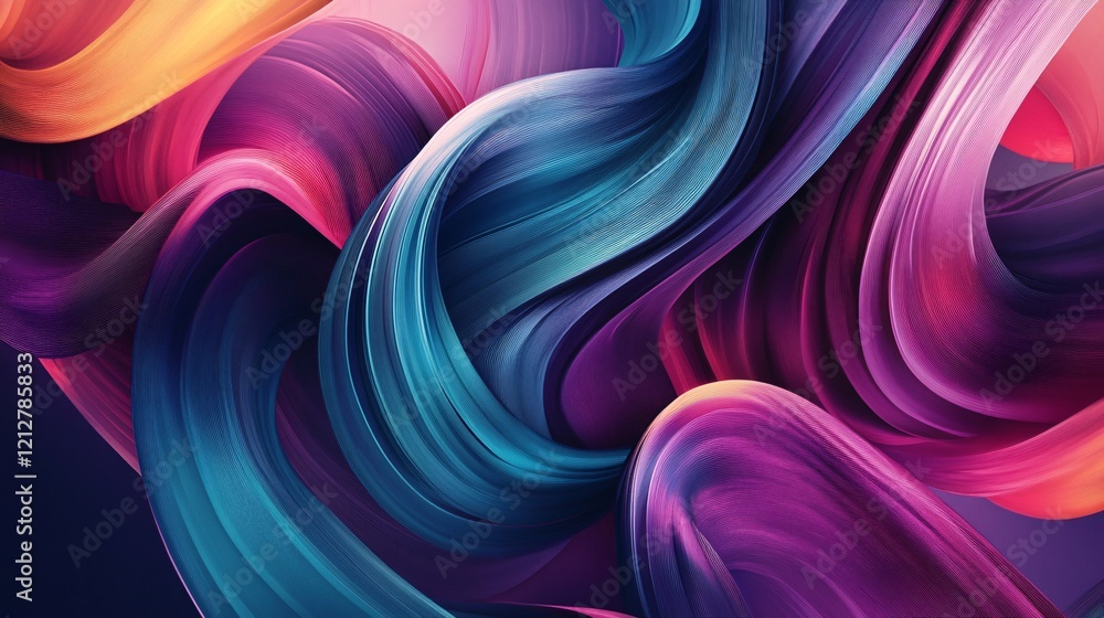 Poster colorful abstract swirls creating a vibrant and dynamic composition