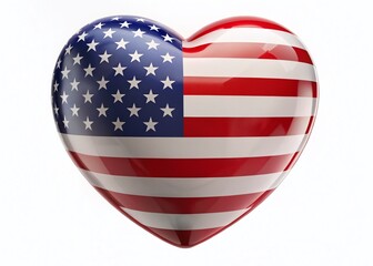 Fototapeta premium American Flag Heart Symbol High Depth of Field