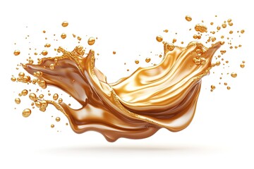 Splash of liquid, coffee, milk and chocolate in mid-air