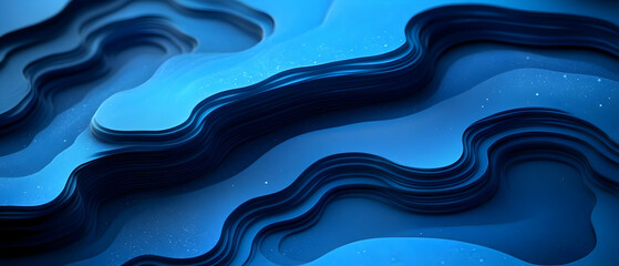 Fototapeta premium Blue layered abstract landscape