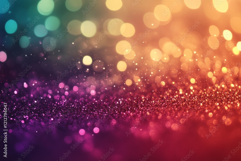 Poster abstract glittering background with colorful bokeh lights creating a festive and celebratory atmosph