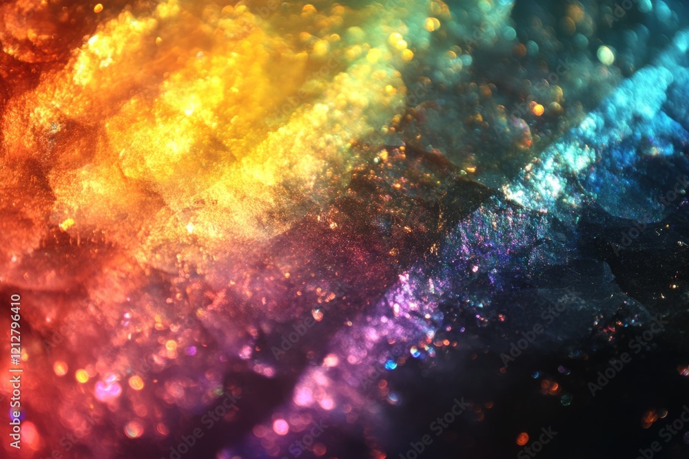 Poster abstract colorful background with glitter and bokeh lights creating a vibrant and festive atmosphere