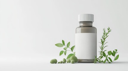 3d mockup Dropper Bottle Displayed in a Minimalist Style Highlighting Organic Ingredients and Design