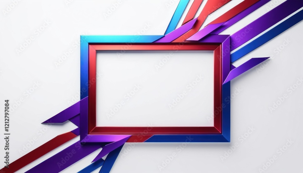 Poster abstract frame with colorful geometric shapes on a white background ready to insert your content