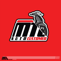 automatic scooter motorcycle custome,initial sport scooter team ,racing team logo