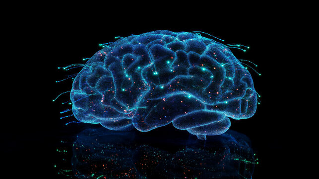 A brain made of lights and wires