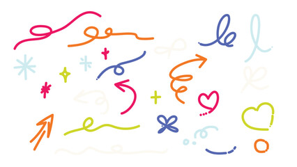 Doodles hand drawn line simple shapes for graphic decorations