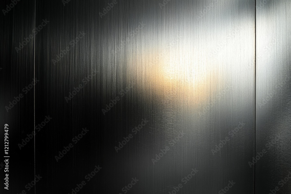 Poster brushed metal surface reflecting a light source, creating a gradient from dark to light