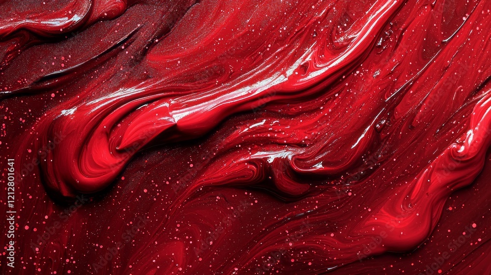 Poster swirls of vibrant red paint blend seamlessly, creating a stunning display of texture and depth. the 