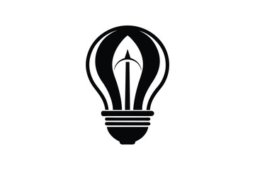 Lamp silhouette, Lamp bulb icon vector art silhouette illustration design  
