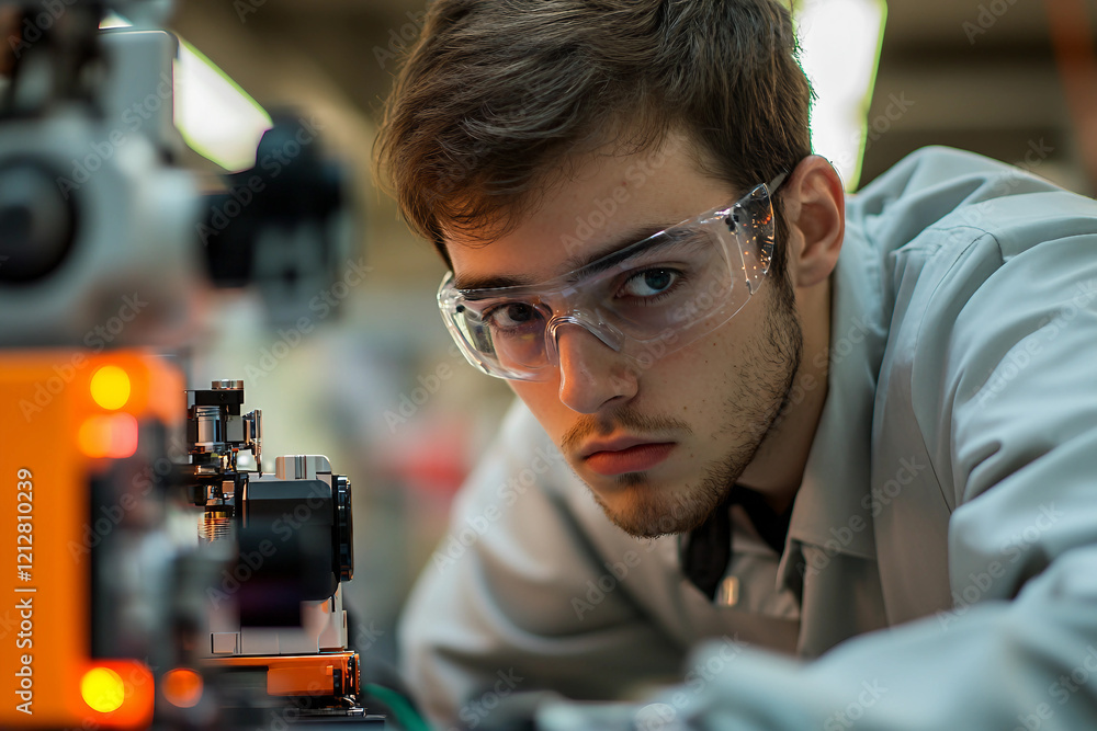 Aufkleber robot in factory setting ai automation technology