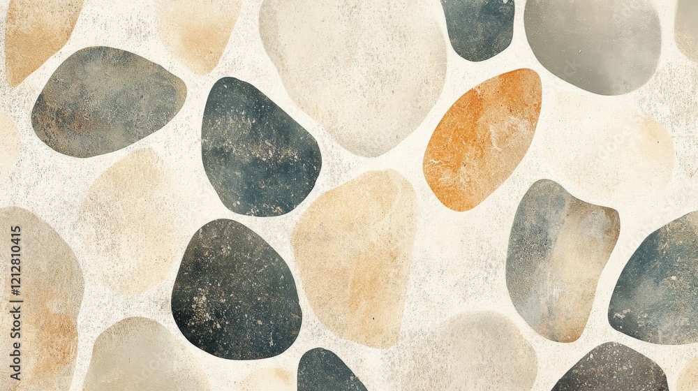 Poster abstract stone pebble tile pattern design