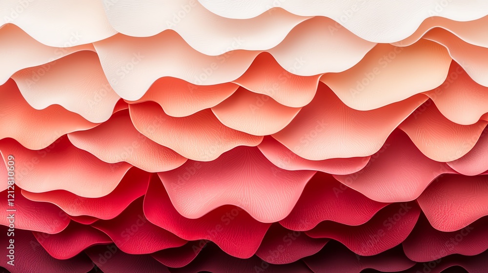 Poster colorful abstract layers of wavy paper create a visually striking design backdrop.