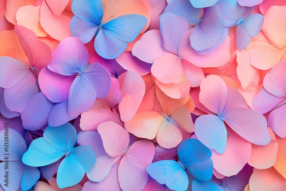 Poster colorful butterfly patterns create a vibrant and cheerful background.