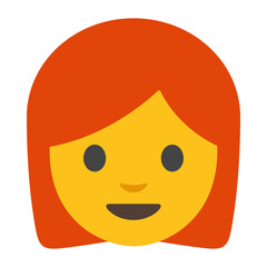 Fototapeta premium Cartoon Illustration of a Person with Orange Hair and Yellow Face Isolated on White Background, Clipart