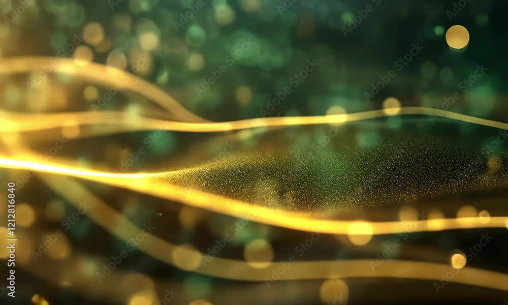Aufkleber captivating golden particles dance through a dark backdrop creating enchanting visual effects