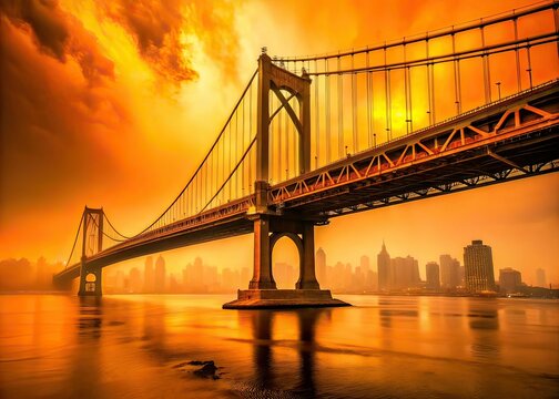 NYC Triborough Bridge Smog, Wildfire Pollution, East River, Air Quality Crisis