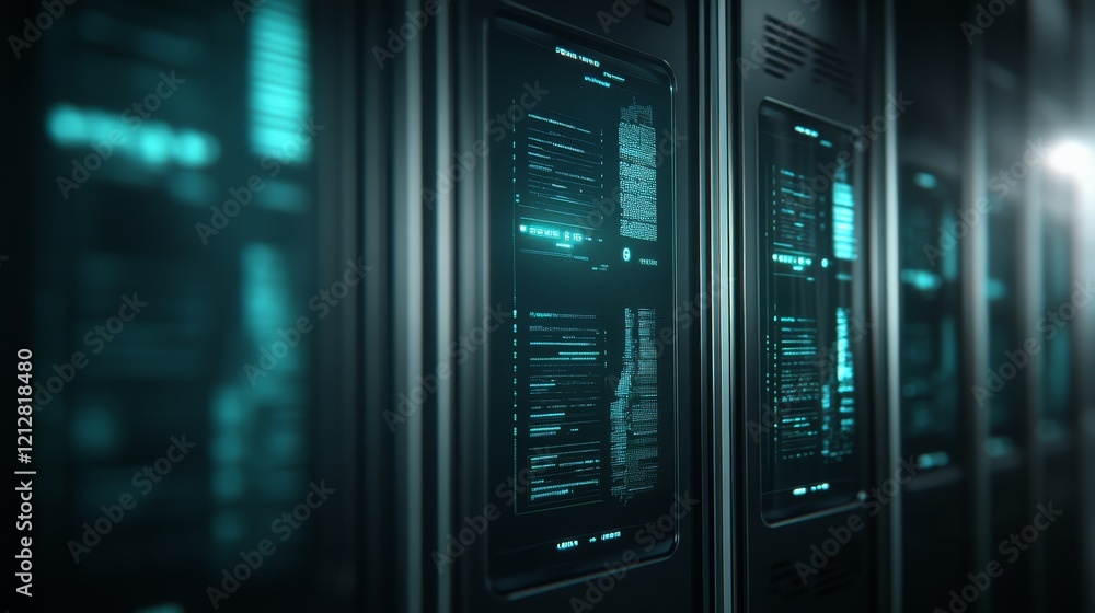 Poster servers in a modern data center, powering the digital world through reliable and efficient infrastru
