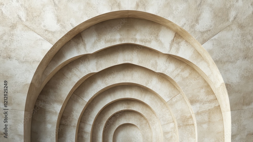 Poster nested arched stone structure architectural design