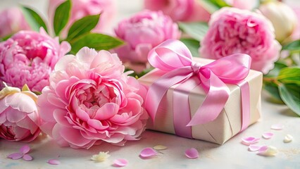 Pastel Peony Gift, Watercolor Macro