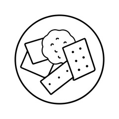 a plate of assorted cheeses and crackers