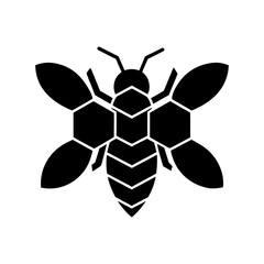 bee silhouette made of hexagons